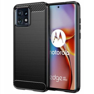 GS Ovitek za Motorola Edge 40 Pro, karbonski, črn