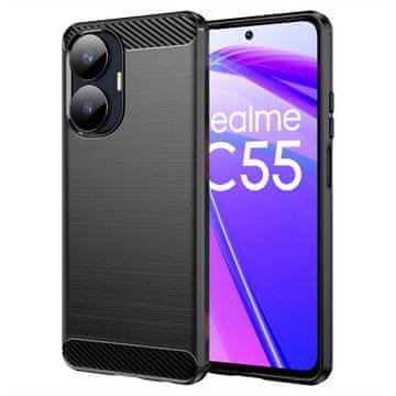 GS Ovitek za Realme C55, karbonski, črn