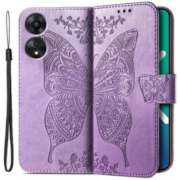 GS Ovitek za Oppo A78 5G, metuljček, vijoličen