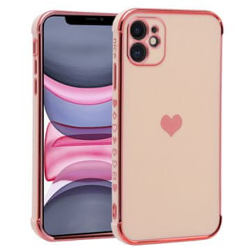 GS Ovitek za Apple iPhone 11, elektro srce, roza zlata barva