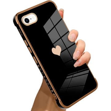 GS Ovitek za iPhone 7/8/SE 2020/SE 2022, Elektro srce, črn