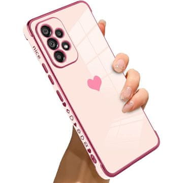 GS Ovitek za Samsung Galaxy A33 5G, elektro srce, roza zlata