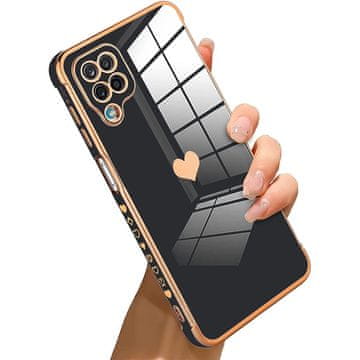 GS Ovitek za Samsung Galaxy A12 / M12 / A12 2021, Elektro srce, črn