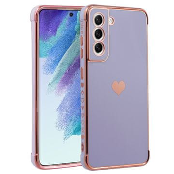 GS Ovitek za Samsung Galaxy S21 FE, elektro srce, vijoličen