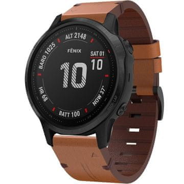 GS Usnjen pašček QuickFit 20 mm za Garmin 5S/6S/7S, rjav