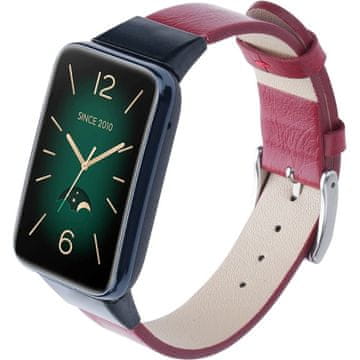 GS Usnjen pašček za Xiaomi Mi Band 7 Pro, rdeč
