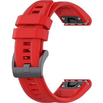 GS Silikonski pašček QuickFit 20 mm za Garmin Fenix 5S/6S/7S/8 43 mm, rdeč