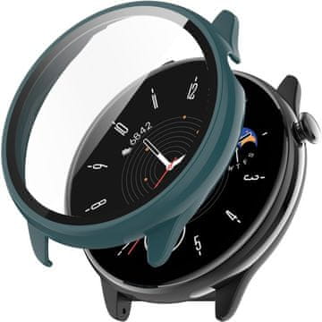 GS Ovitek 2 v 1 + kaljeno steklo za Amazfit GTR Mini, zelen