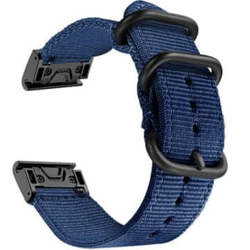 GS Najlonski pašček QuickFit 20 mm za Garmin Fenix 5S/6S/7S/8 43 mm, temno moder