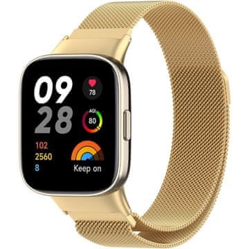 GS Milanska zapestnica za Xiaomi Redmi Watch 3, zlata