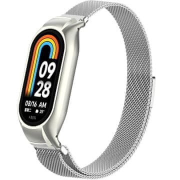GS Milanski pašček za Xiaomi Smart Band 8, srebrn