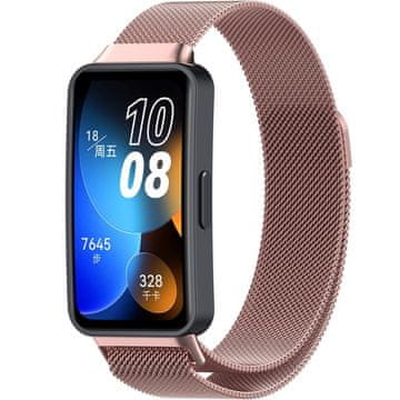 GS Milanska zapestnica za Huawei Band 8 / Huawei Band 9 / Huawei Band 10, roza
