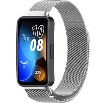 GS Milanska zapestnica za Huawei Band 8 / Huawei Band 9 / Huawei Band 10, srebrna