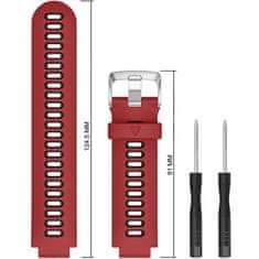 GS Silikonski pašček za Garmin Forerunner 220/230/235/620/630/735/735XT, rdeč/črn