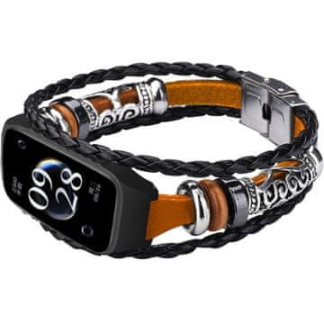 GS Usnjen pašček za Xiaomi Redmi Smart Band 2 / Xiaomi Smart Mi Band 8 Active, rjav