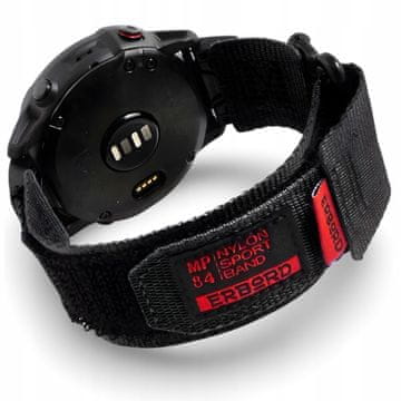 Overboard Najlonski pašček MP84 Quickfit za Garmin Fenix 5/6/6 PRO/7 Forerunner 965/955/945, črne barve, velikost M/L