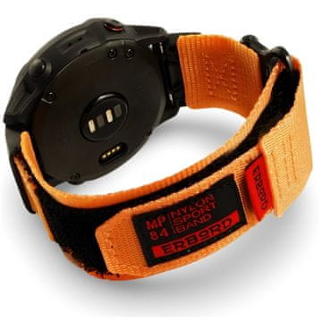 Overboard Najlonski pašček MP84 Quickfit za Garmin Fenix 5/6/6 PRO/7 Forerunner 965/955/945, oranžen, velikost M/L