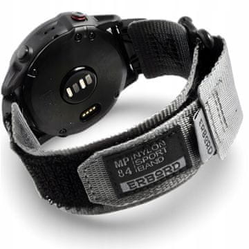Overboard Najlonski pašček MP84 Quickfit za Garmin Fenix 5/6/6 PRO/7 Forerunner 965/955/945, siv, velikost M/L