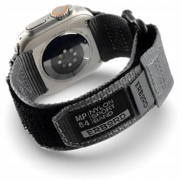 Overboard Najlonski pašček MP84 za Apple Watch 1/2/3/4/5/6/7/8/9/10/11/SE Ultra 1/2/3 42/44/45/46/49 mm, siv