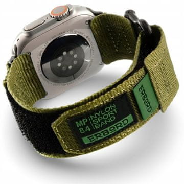 Overboard Najlonski pašček MP84 za Apple Watch 1/2/3/4/5/6/7/8/9/10/11/SE Ultra 1/2/3 42/44/45/46/49mm, zelen