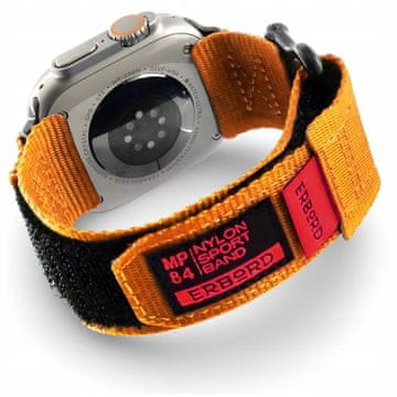 Overboard Najlonski pašček MP84 za Apple Watch 1/2/3/4/5/6/7/8/9/10/11/SE Ultra 1/2/3 42/44/45/46/49 mm, oranžen