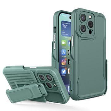 GS Ovitek Armor s sponko za pas za iPhone 14 Pro Max, s sponko, zelen