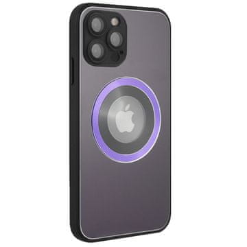 GS Ovitek MagSafe za iPhone 12 Pro Max, luknja za Apple logotip, vijoličen