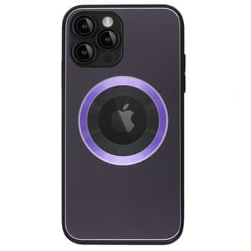GS Ovitek MagSafe za iPhone 13 Pro Max, luknja za Apple logotip, vijoličen