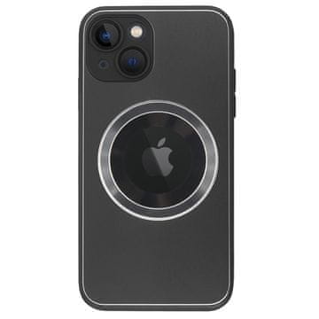 GS Ovitek MagSafe za iPhone 14, luknja za Apple logotip, siv