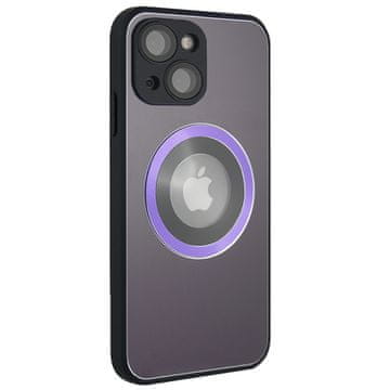 GS Ovitek MagSafe za iPhone 13, luknja za Apple logotip, vijoličen