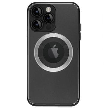 GS Ovitek MagSafe za iPhone 14 Pro, luknja za Apple logotip, siv