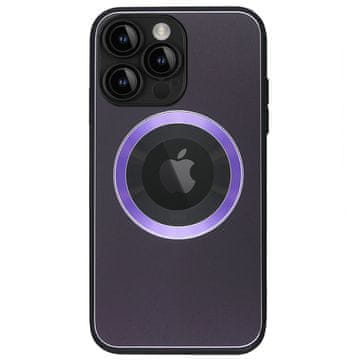 GS Ovitek MagSafe za iPhone 14 Pro, luknja za Apple logotip, vijoličen