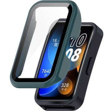 GS Ovitek 2 v 1 + kaljeno steklo za Huawei Band 8 / Huawei Band 9 / Huawei Band 10, zelen