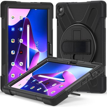 GS Ovitek za Lenovo Tab M10 10.1 Gen 3 TB-328FU/TB-328XU, oklepni, vrtljiv za 360 stopinj, črn
