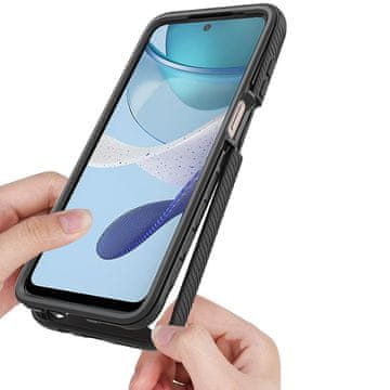 GS Ovitek za Motorola Moto G53 5G, odporen na udarce, s folijo, črn