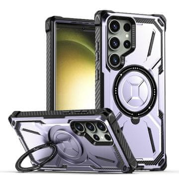 GS Ultra močan ovitek z obročem za Samsung Galaxy S23, vijoličen