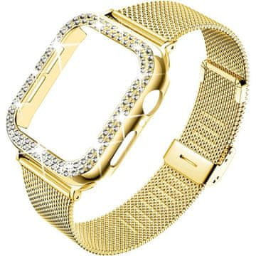 GS Zapestnica + ohišje z diamanti za Apple Watch 4/5/6/SE 40mm, zlata
