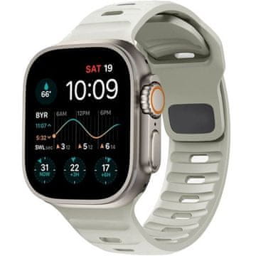 GS Silikonski pašček za Apple Watch 1/2/3/4/5/6/7/8/9/10/11/SE Ultra 1/2/3 42/44/45/46/49 mm, bež