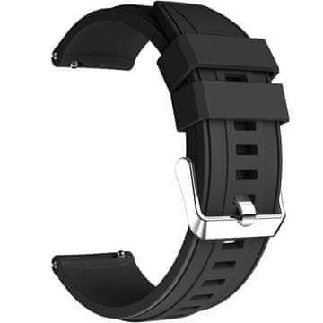 GS Univerzalni silikonski pašček 22 mm, črne barve