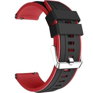 GS Univerzalni silikonski pašček 22 mm, črn/rdeč