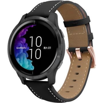 GS Univerzalni usnjen pašček 20 mm, črne barve