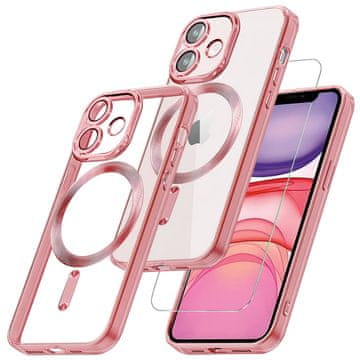 GS Ovitek za iPhone 11, Electro MagSafe, roza + zaščita za zaslon