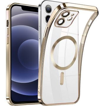GS Ovitek za iPhone 12, Electro MagSafe, zlat + zaščita za zaslon
