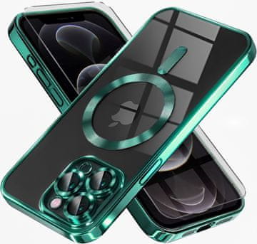 GS Ovitek za iPhone 12 Pro, Electro MagSafe, zelen + zaščita za zaslon