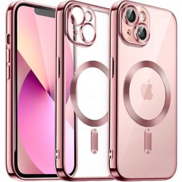 GS Ovitek za iPhone 13, Electro MagSafe, roza + zaščita za zaslon