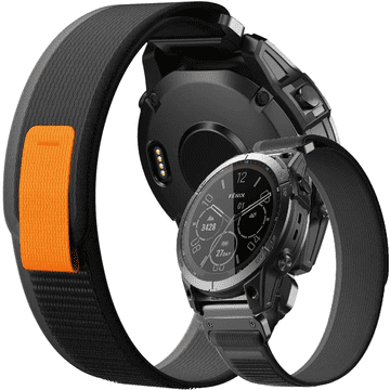 GS Najlonski pašček QuickFit za Garmin 26 mm, siv/oranžen