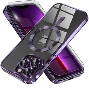 GS Ovitek za iPhone 13 Pro, Electro MagSafe, vijoličen + zaščita za zaslon
