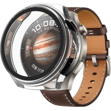 GS Ovitek 2 v 1 + kaljeno steklo za Huawei Watch 4 Pro, prozoren, brezbarven