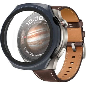 GS Ovitek 2 v 1 + kaljeno steklo za Huawei Watch 4 Pro, temno moder