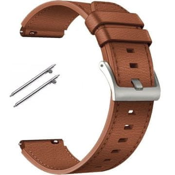 GS Univerzalni usnjen pašček 22 mm, zrnata tekstura, rjava